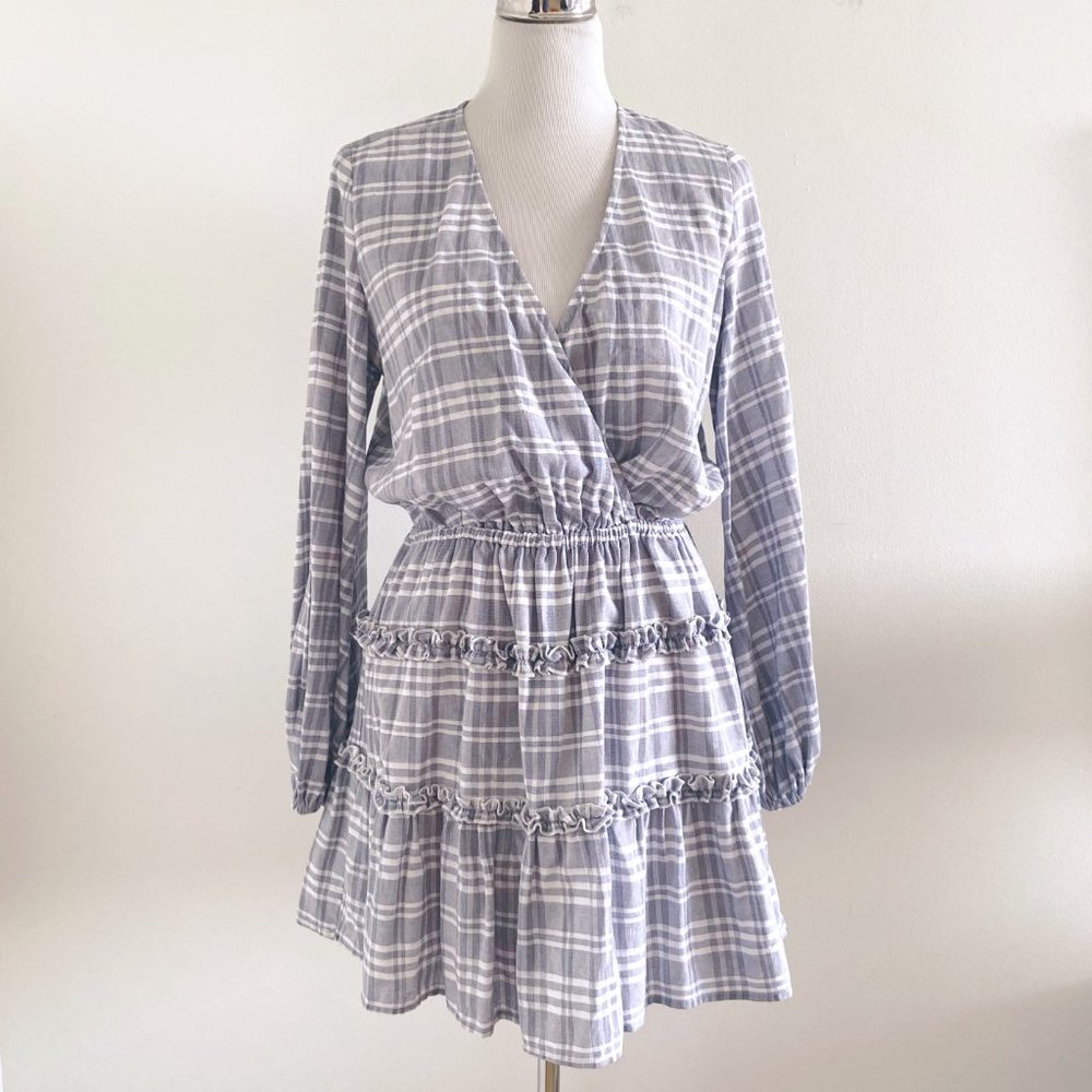The Fifth Label Ivy Stripe Mini Dress Dress Gray White - Picture 3 of 14